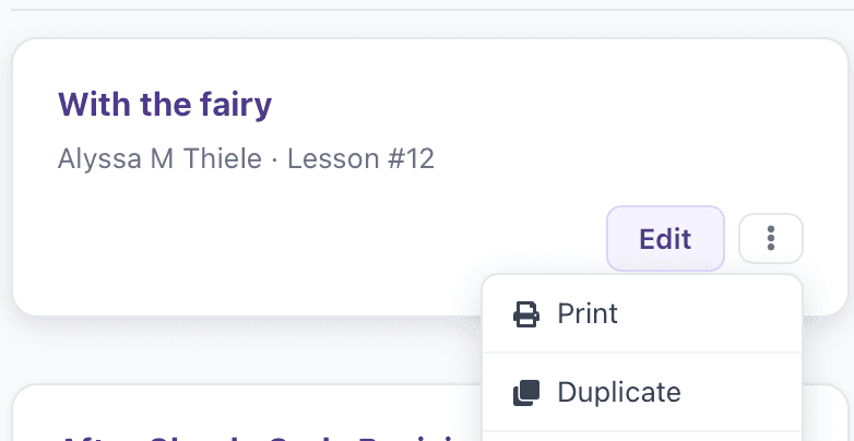 Lesson cloning and adaptation interface